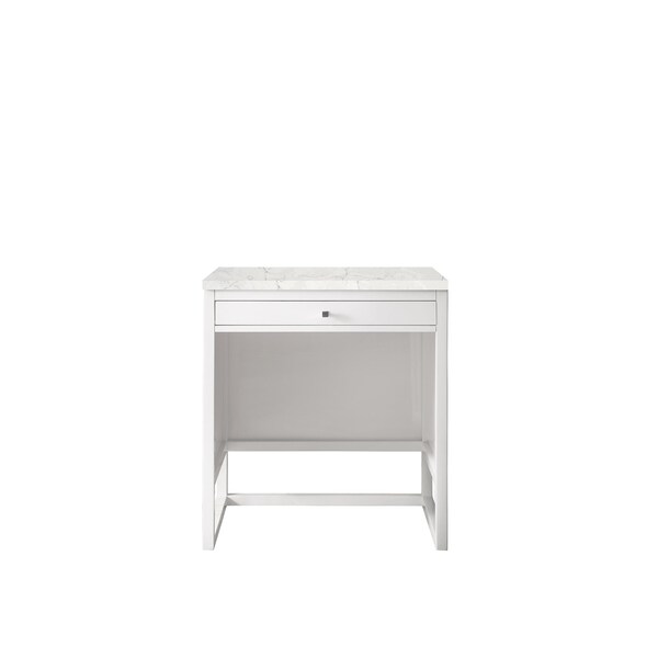 James Martin Vanities Athens 30in Countertop Unit, Glossy White w/ 3 CM Eternal Jasmine Pearl Quartz Top E645-DU30-GW-3EJP - main